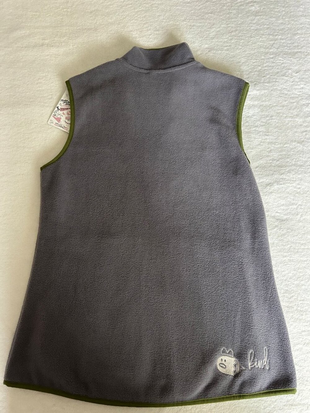 NWT Latched Mama Colorblock Fleece Vest Full Zip Green Gray Size Small - Picture 3 of 5